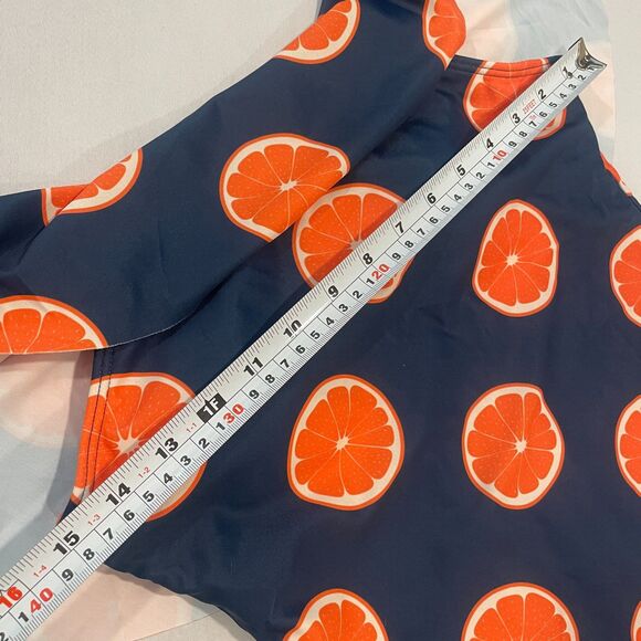 NEW! PatPat Med Swimsuit Oranges Citrus 1pc Convertible Straps Ruffle Womens NWT - Picture 12 of 16